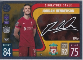 2021-22 Topps Match Attax UCL - Jordan Henderson - Signature Style