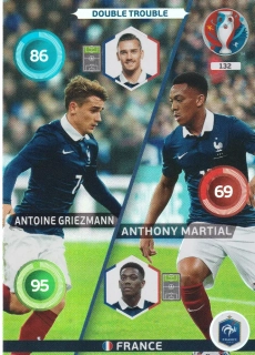 2015 Panini Adrenalyn XL UEFA Euro - Antoine Griezmann, Anthony Martial - Double Trouble