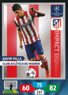 2013-14 Panini Adrenalyn XL UEFA Champions League - David Villa - Impact Signing
