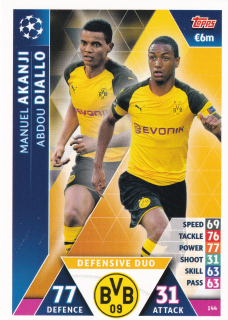 2018-19 Topps UEFA Champions Match Attax - Manuel Akanji, Abdou Diallo - Defensive Duo