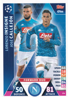 2018-19 Topps UEFA Champions Match Attax - Lorenzo Insigne, Jose Callejon - Forward Duo