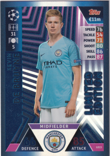 2018-19 Topps UEFA Champions Match Attax - Kevin De Bruine - Limited Edition