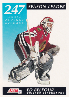 1991-92 Score - Ed Belfour - Season Leader - G.A.A.