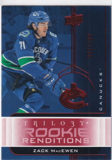 2019-20 UD Trilogy - Zack MacEwen - Rookie Renditions Red Foil /799