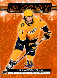 2023-24 UD Series 2 - Luke Evangelista - Dazzlers Orange #DZ-54