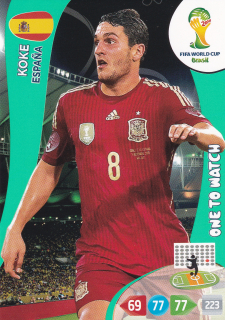 2014 Panini Adrenalyn XL FIFA World Cup Brazil - Koke - One To Watch