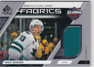 2023-24 UD SP Game Used - Nick Bonino - Fabrics - 2022 NHL Global Series