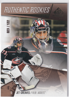 2023-24 UD SP Game Used - Jet Greaves - Authentic Rookies Gold /122
