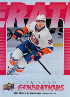 2023-24 UD Trilogy - Brock Nelson - Generations Red /799 #TG-19B