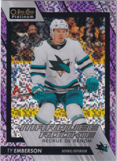 2023-24 UD O-Pee-Chee Platinum - Ty Emberson - Marquee Rookie Violet Pixels /299