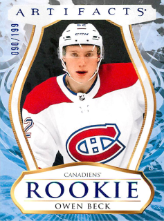 2023-24 UD Artifacts - Owen Beck - Rookie Royal Blue /199 #198