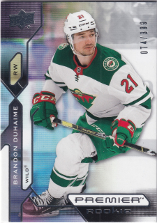 2021-22 UD Premier - Brandon Duhaime - Rookie /399
