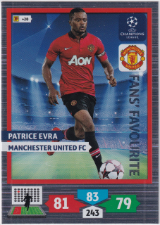 2013-14 Panini Adrenalyn XL UEFA Champions League - Patrice Evra - Fans' Favourite