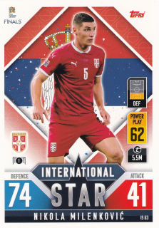 2022 Topps Match Attax 101 The Road To UEFA Nations League Finals - Nikola MIlenkovic