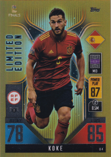2022 Topps Match Attax 101 The Road To UEFA Nations League Finals - Koke - Limited Edition