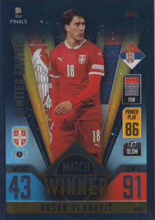 2022 Topps Match Attax 101 The Road To UEFA Nations League Finals - Dusan Vlahovic - Limited Edition - Match Winner