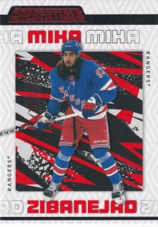 2023-24 UD Credentials - Mika Zibanejad - Red /349