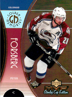 1999-00 UD MVP Stanley Cup Edition - Peter Forsberg - Golden Memories #GM3