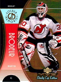 1999-00 UD MVP Stanley Cup Edition - Martin Brodeur - Golden Memories #GM6