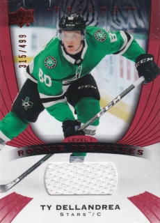 2020-21 UD Trilogy - Ty Dellandrea - Rookie Premieres - Red Foil Jerseys /499 #78