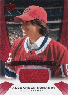 2020-21 UD Trilogy - Alexander Romanov - Rookie Premieres - Red Foil Jerseys /499 #AR