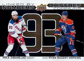 2023-24 UD Tim Hortons Greatest Duos - Mika Zibanejad, Ryan Nugent-Hopkins - Linked By Numbers #LN-14