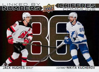 2023-24 UD Tim Hortons Greatest Duos - Jack Hughes, Nikita Kucherov - Linked By Numbers #LN-12