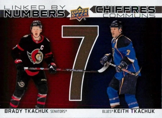 2023-24 UD Tim Hortons Greatest Duos - Brady Tkachuk, Keith Tkachuk - Linked By Numbers #LN-1