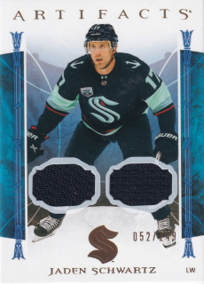 2022-23 UD Artifacts - Jaden Schwartz - Gold Material Relic /249 #30