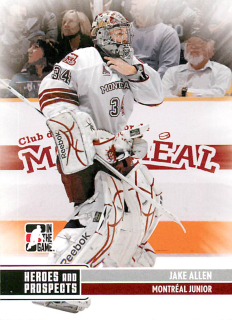 2008-09 ITG Between the Pipes - Jake Allen - Heroes and Prospects #99