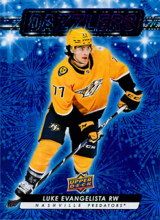 2023-24 UD Series 2 - Luke Evangelista - Dazzlers Blue #DZ-54