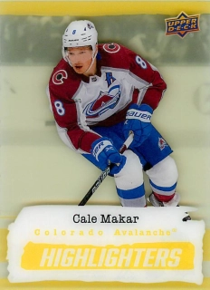 2022-23 UD Series 2 - Cale Makar - Highlighters Yellow #HL-21
