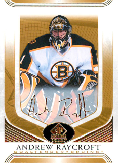 2020-21 UD SP Signature Edition Legends - Andrew Raycroft - Gold Foil #229