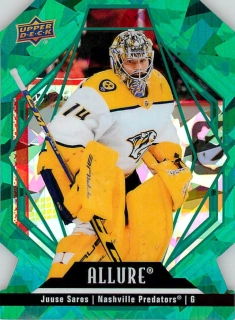 2022-23 UD Allure - Juuse Saros - Green Rainbow Die-Cut /99 #11