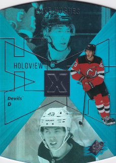 2023-24 UD Extended Series - Luke Hughes - 1997-98 SPx Holoview Retro #SPX-15