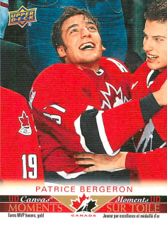 2021-22 UD Tim Hortons Team Canada - Patrice Bergeron - UD Canvas Moments #CM-6