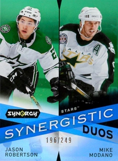 2022-23 UD Synergy - Jason Robertson, Mike Modano - Synergistic Duos Green /249 #SD-1