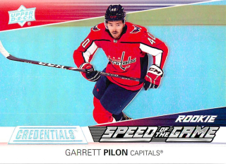 2021-22 UD Credentials - Garrett Pilon - Speed of the Game #SGR23