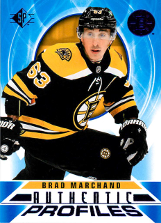2020-21 UD SP Hockey - Brad Marchand - Authentic Profiles Blue #AP-7