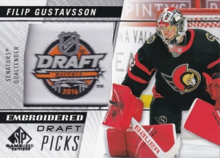 2021-22 UD SP Game Used - Filip Gustavsson - Embroidered Draft Picks #87