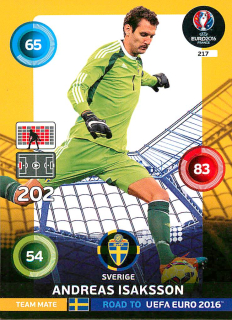 2015 Panini Adrenalyn XL Road to UEFA Euro 2016 - Andreas Isaksson #217