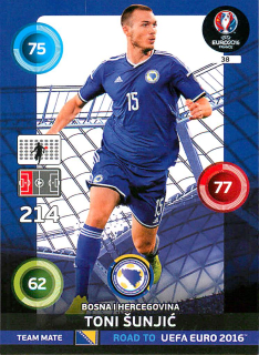 2015 Panini Adrenalyn XL Road to UEFA Euro 2016 - Toni Sunjic #38