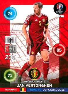 2015 Panini Adrenalyn XL Road to UEFA Euro 2016 - Jan Vertonghen #29