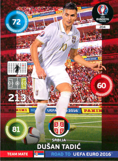 2015 Panini Adrenalyn XL Road to UEFA Euro 2016 - Dusan Tadic #204