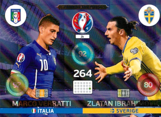 2015 Panini Adrenalyn XL UEFA Euro - Marco Verratti, Zlatan Ibrahimovic - Friends and Foes #26