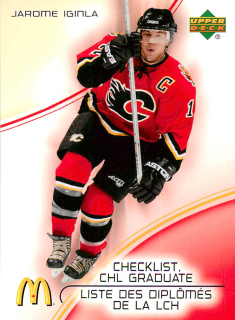 2005-06 UD McDonalds - Jarome Iginla - Checklists #CG2
