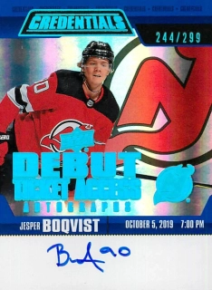2022-23 UD Credentials - Jesper Boqvist - Debut Ticket Access Autograph /299 #RTAA-BO