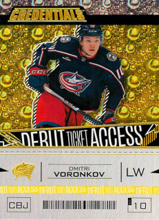 2022-23 UD Credentials - Dmitri Voronkov - Debut Ticket Access Yellow #167