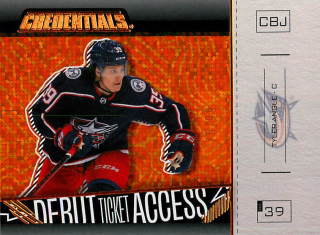 2022-23 UD Credentials - Tyler Angle - Debut Ticket Access Orange Horizontal #134