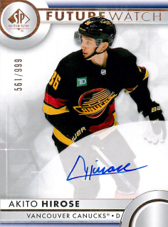 2023-24 UD SP Authentic - Akito Hirose - Future Watch Autograph /999 #131